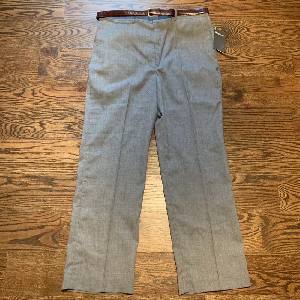 NWT Reed St. James Men's Dress Pants Size 34 X 30 Grey, With Belt, Vintage(?)